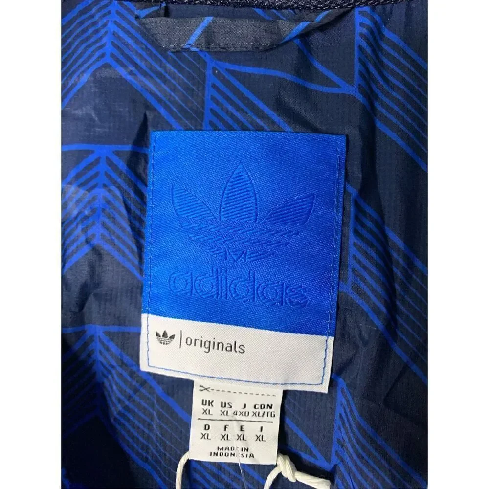Adidas Originals windbreaker jacket blue men's size XL NEW WITH TAGS